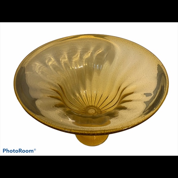 1960’s Mentel URNS Amber Infused Gold Flake Glass - Picture 3 of 11